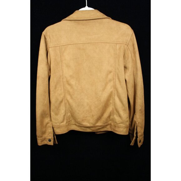 Vintage FM Tan Suede Jacket With Button Closures & Pockets For Men Size L - Picture 6 of 6